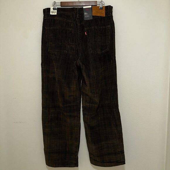 NWT Levi's 578 Baggy Corduroy Jeans Ennis Plaid Brown Size 33x30 (34X28) $98 - Picture 4 of 14